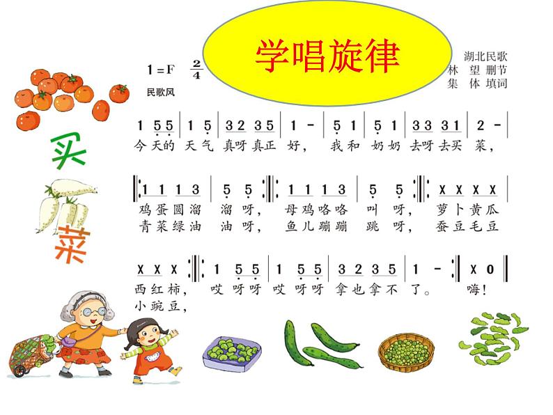 湘艺版 一年级上册音乐 第六课 (演唱)买菜 (2)课件第7页