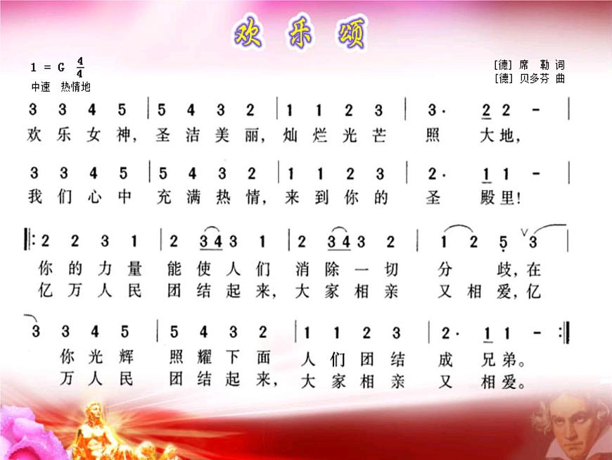 小學(xué)音樂課件-8.歌曲-歡樂頌-｜花城版-(共12張PPT)ppt課件第7頁