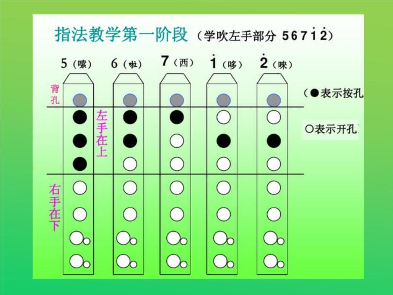 人教版六年级下册音乐v     八孔指法竖笛指法表课件PPT04