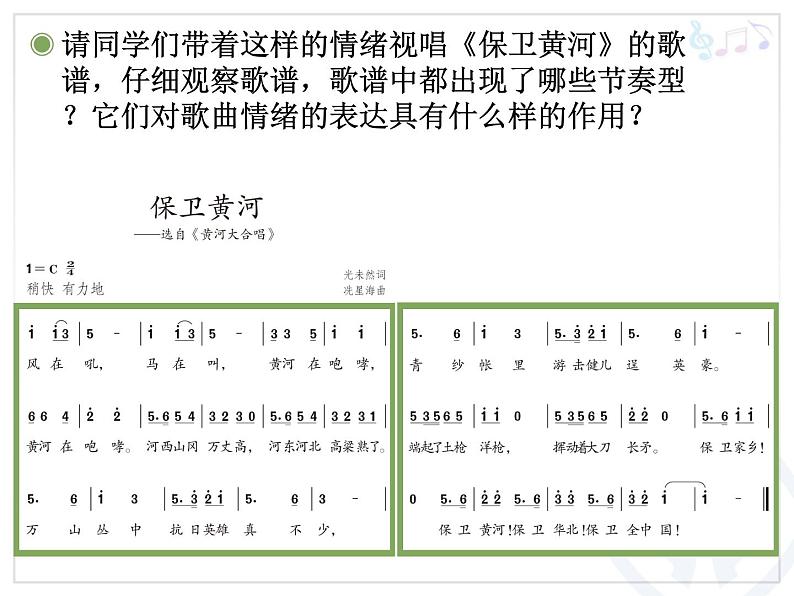 人教版小学六年级音乐保卫黄河 课件 (1)05