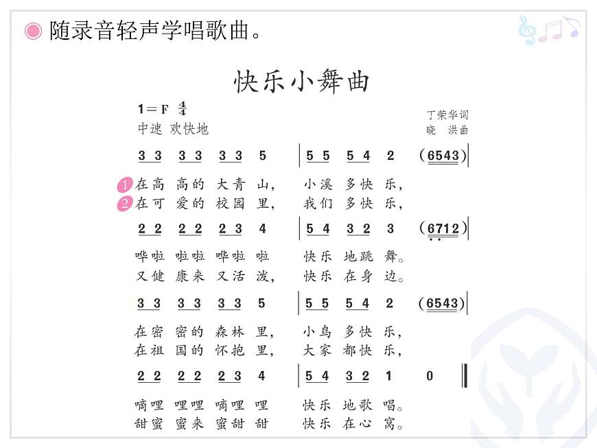 人教版小學一年級音樂快樂小舞曲 課件第6頁
