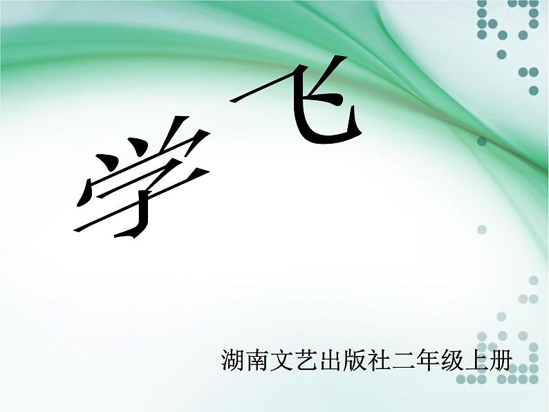 湘艺版小学二年级音乐(歌表演)学飞 课件第1页