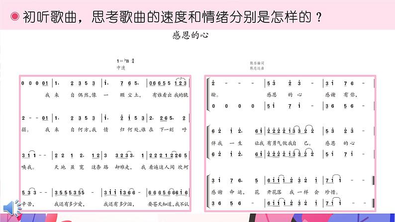 人教版音乐六年级下册 感恩的心 PPT课件+教案+音频03