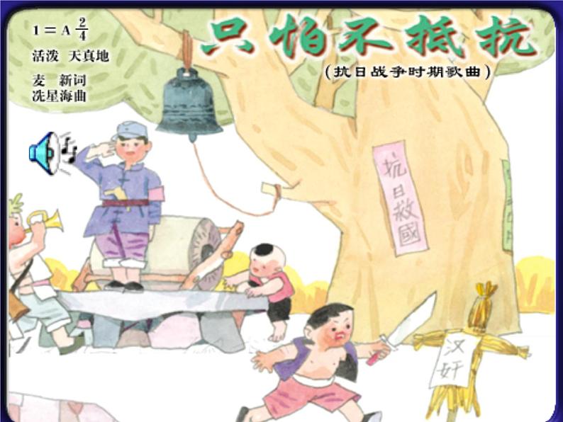 小学音乐人音版 三年级下册只怕不抵抗 1 课件第3页