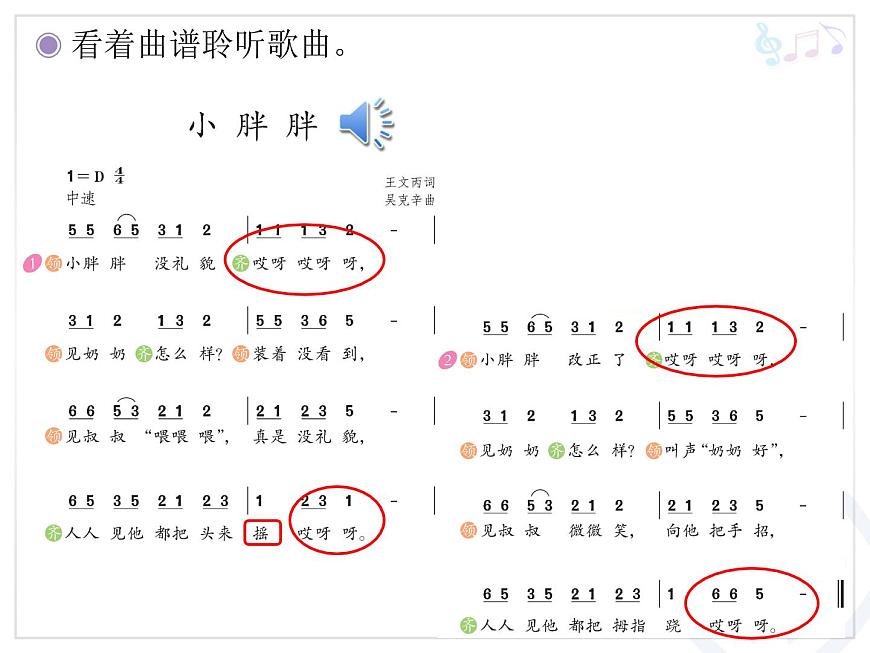 一年級下冊音樂課件 - 第一單元《表演唱 小胖胖》人教版   10張第3頁