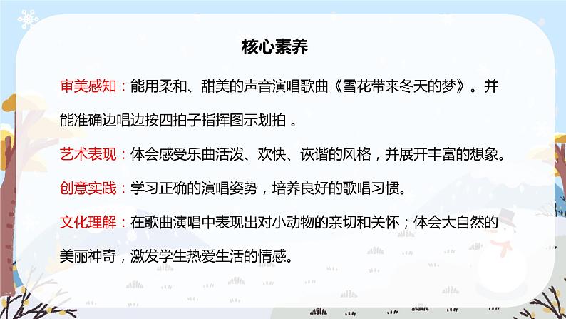 【核心素养】人音版(2012)音乐五上7.4 雪花带来冬天的梦 课件+教学设计+素材02
