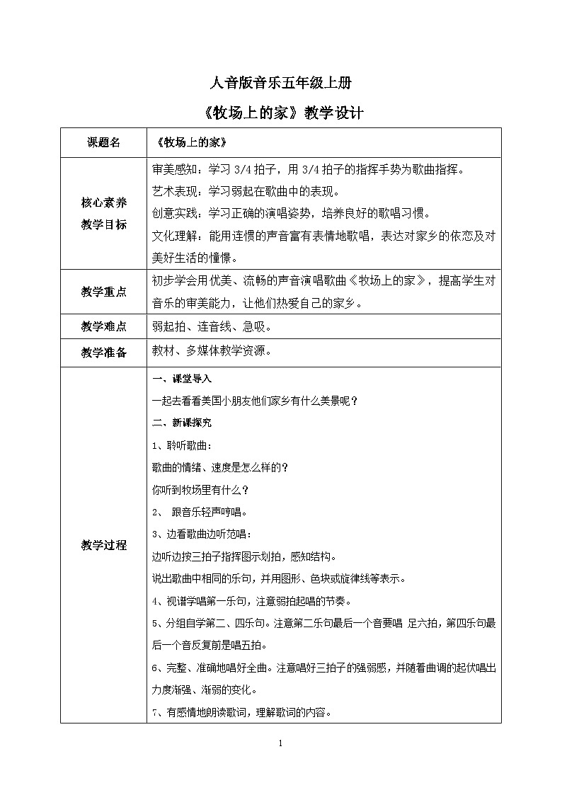 【核心素养】人音版音乐五上4.4 牧场上的家 课件+教学设计+素材01