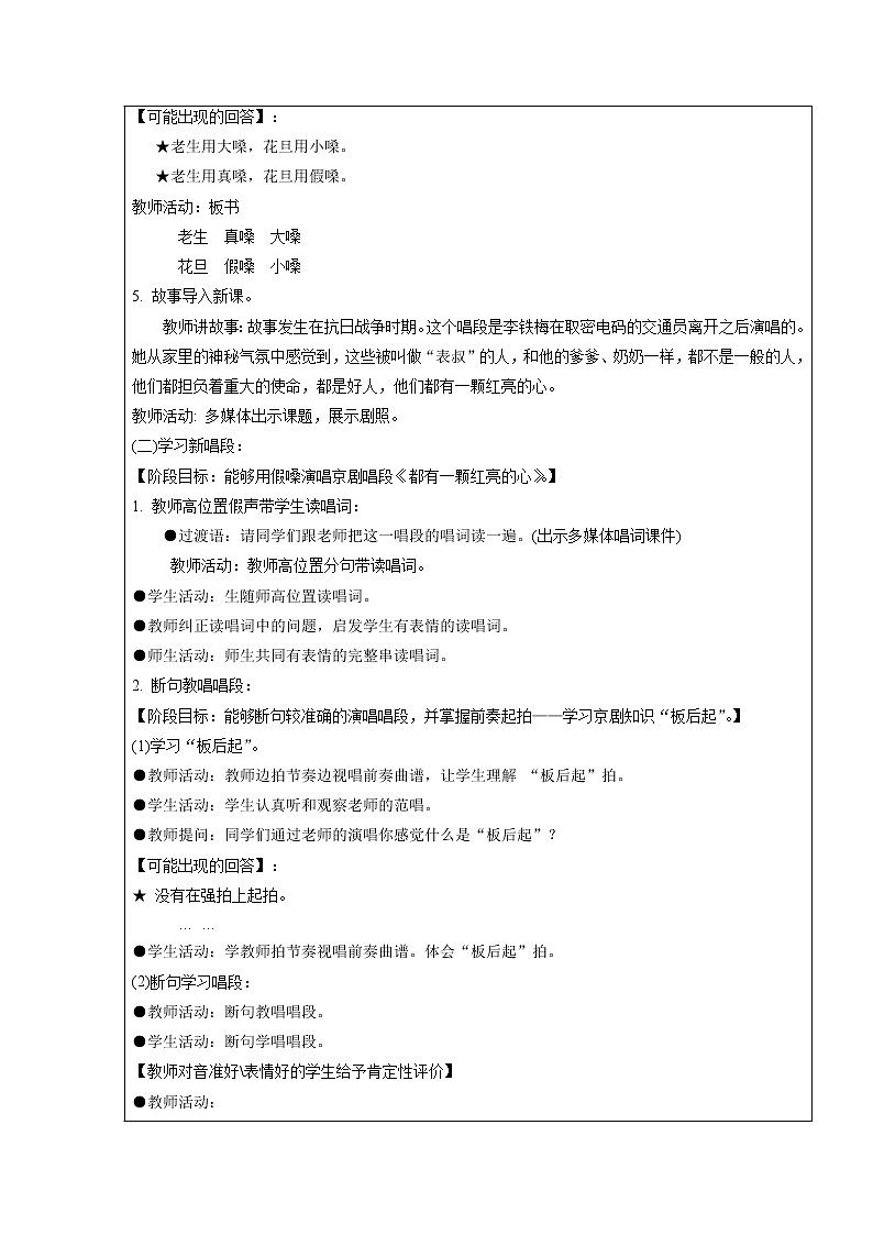 人教版音乐三年级下册第五单元 学唱京剧 都有一颗红亮的心课件+教案(多套)+素材资源02