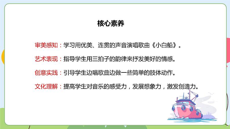 【核心素养目标】人教版(2012)音乐一下6.2 小白船 课件+教学设计+音视频素材02