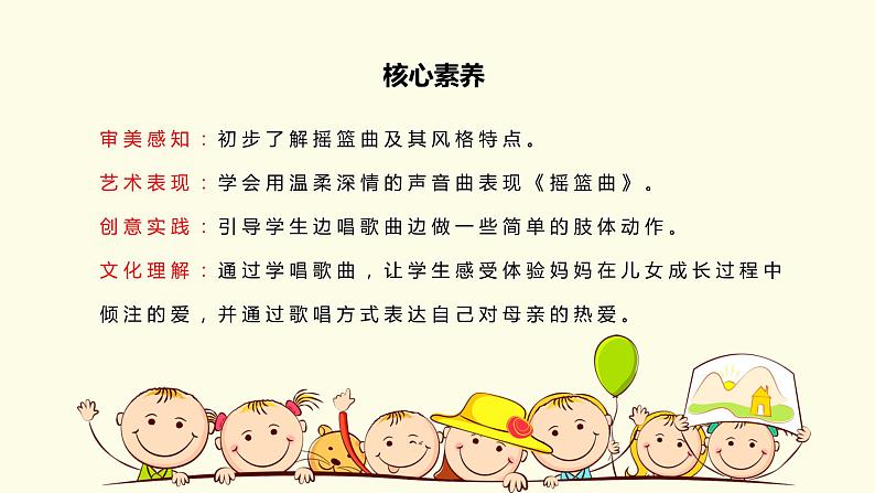 【核心素养目标】人教版(2012)音乐一下6.3 摇篮曲 课件+教学设计+音视频素材02