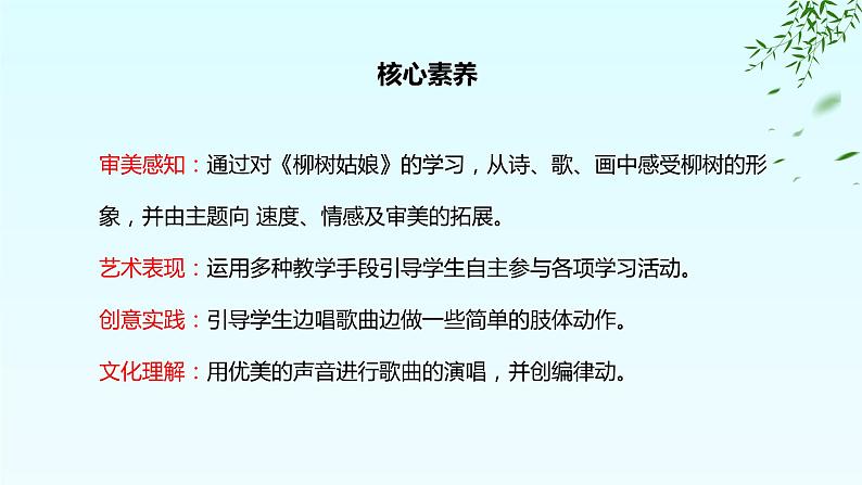 【核心素养目标】人教版(2012)音乐一下2.4 柳树姑娘 课件+教学设计+音视频素材02