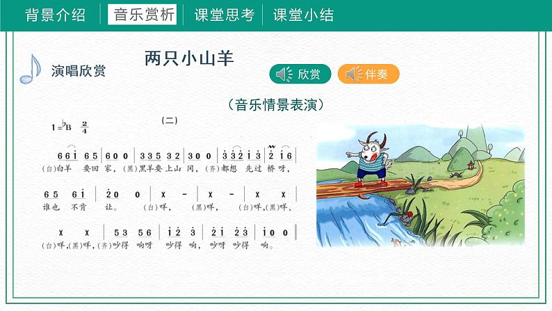 第六课两只小山羊 (课件)湘艺版 音乐三年级下册08