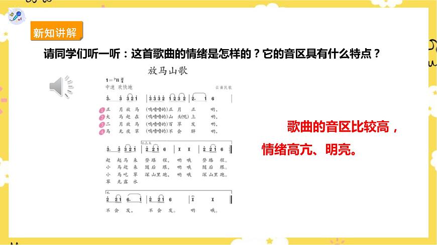 人教版三上第二課第1課時唱歌《放馬山歌》課件第6頁