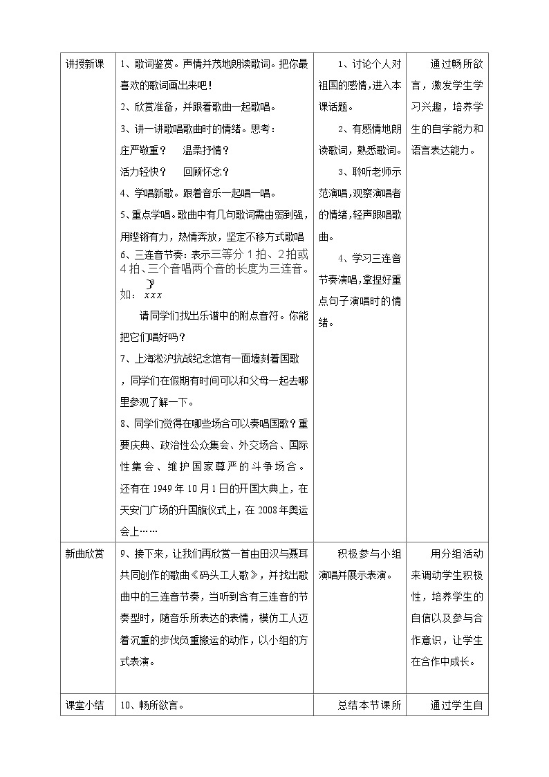 花城版音乐四年级上册第一课 国歌 课件+教案02