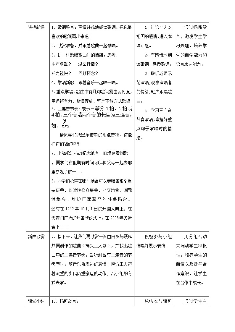 花城版音乐四年级上册第一课 国歌 课件+教案02