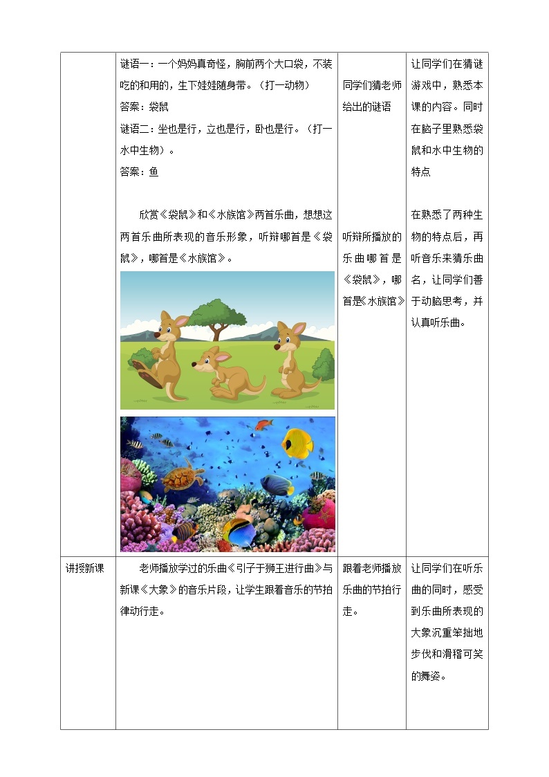 花城版音乐四年级上册 第8课《公鸡和母鸡》《大象》+《袋鼠》+《水族馆》课件+教案+素材03