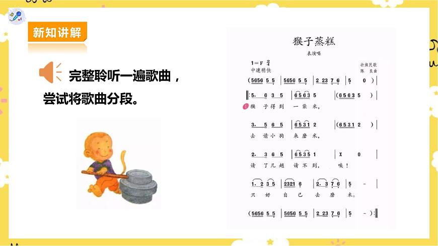 人教版二上第三課第5課時(shí)歌表演《猴子蒸糕》課件第6頁(yè)