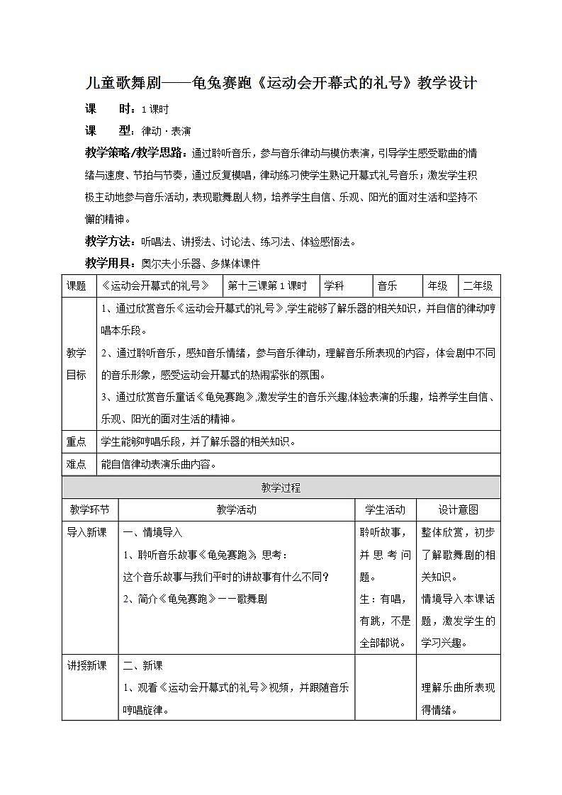 花城版音乐二年级下册 13.2歌曲《运动会开幕式的礼号》课件+教案+素材01