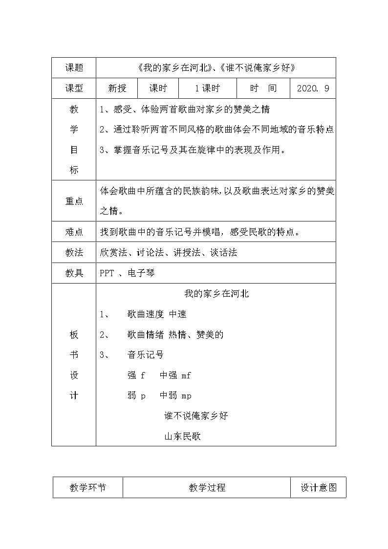 《我的家乡在河北》教学设计第1页