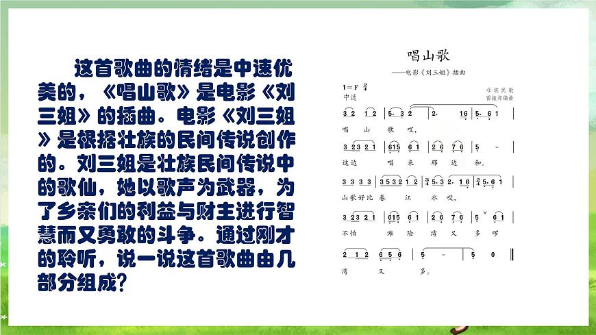 人教版音樂四年級下冊第二單元第一課《唱山歌》課件第5頁