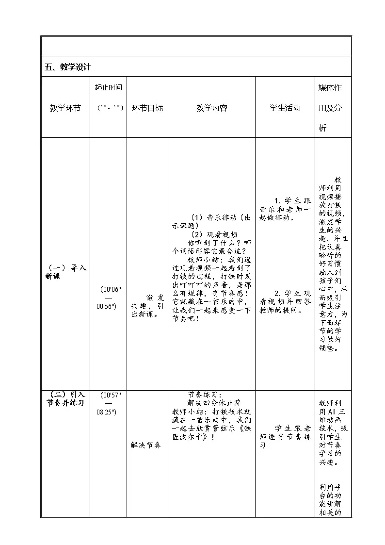 11.3 铁匠波尔卡(教学设计)-2024-2025学年湘艺版(2024)音乐一年级上册第2页