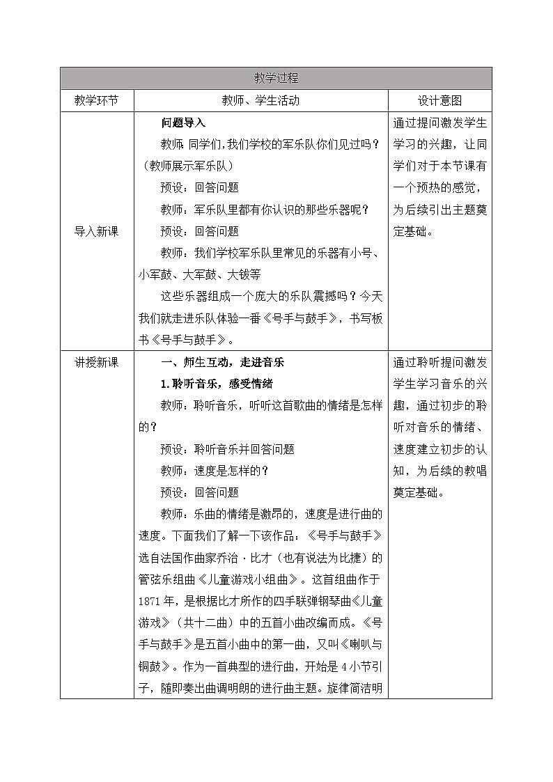 人音版2024小学音乐二上第四单元《聆听 号手与鼓手》教案第2页