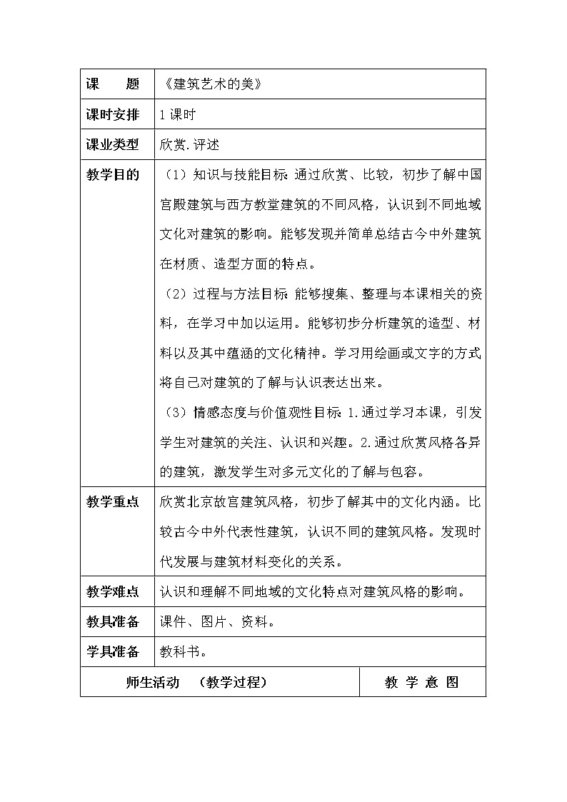 1.建筑艺术的美教案01