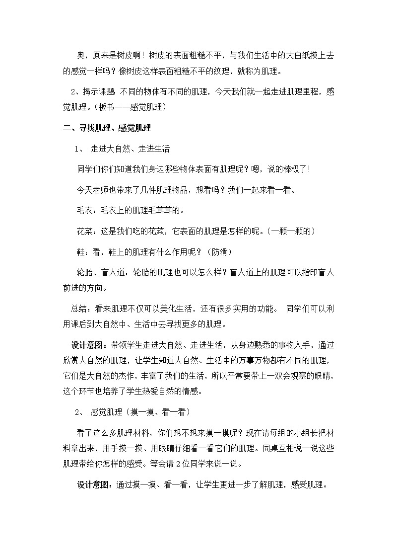 美术二年级上册教案-第10课 感觉肌理-苏少版第2页