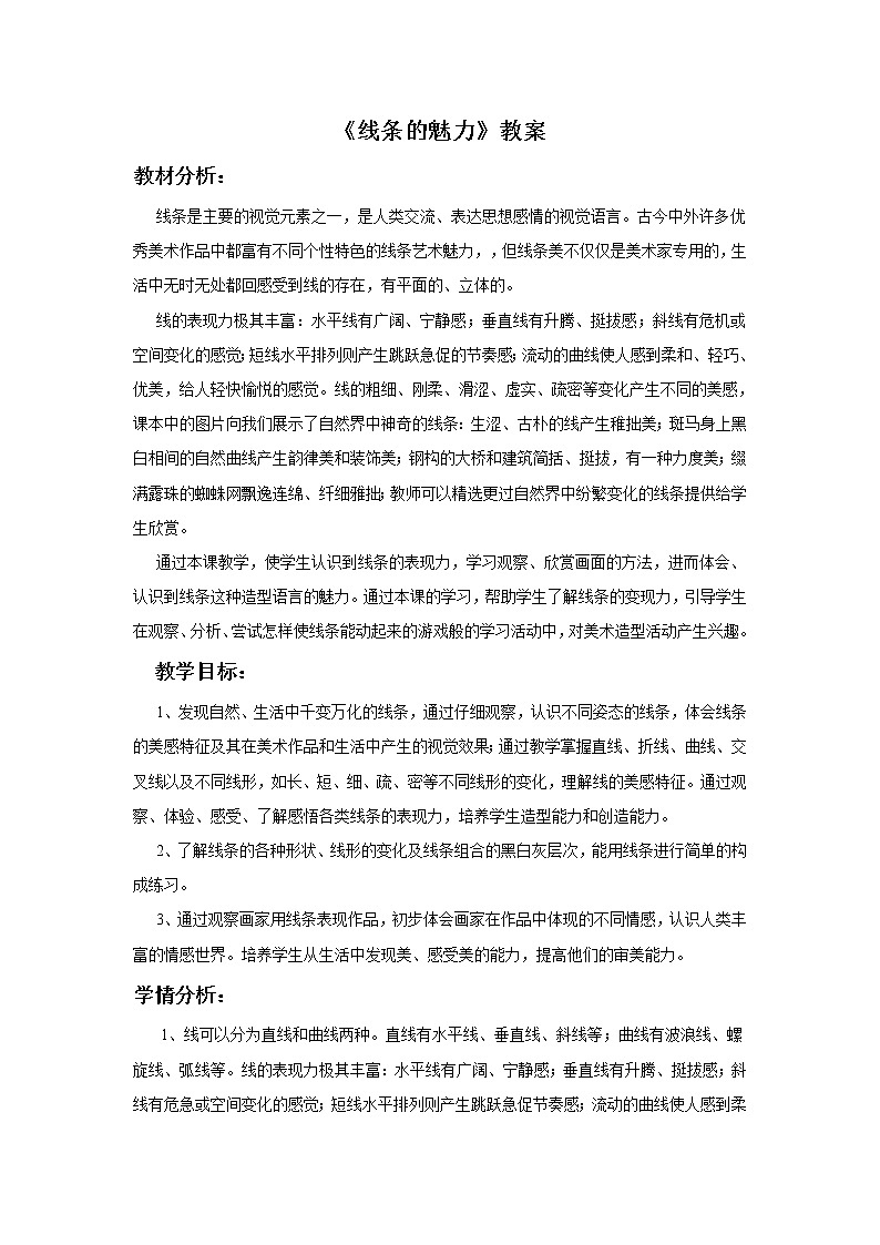 《线条的魅力》教案第1页