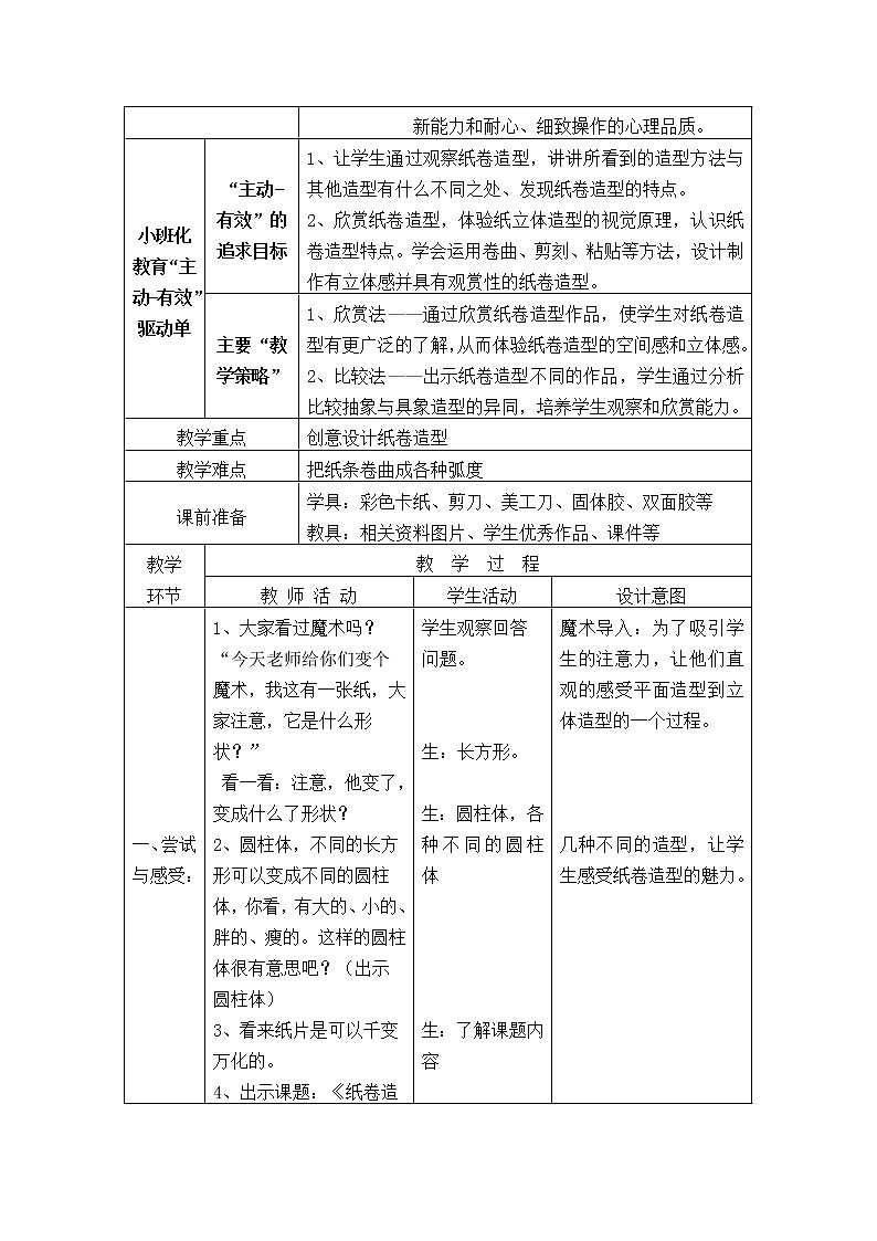 沪教版美术四下4.2纸卷造型 优质教案第2页