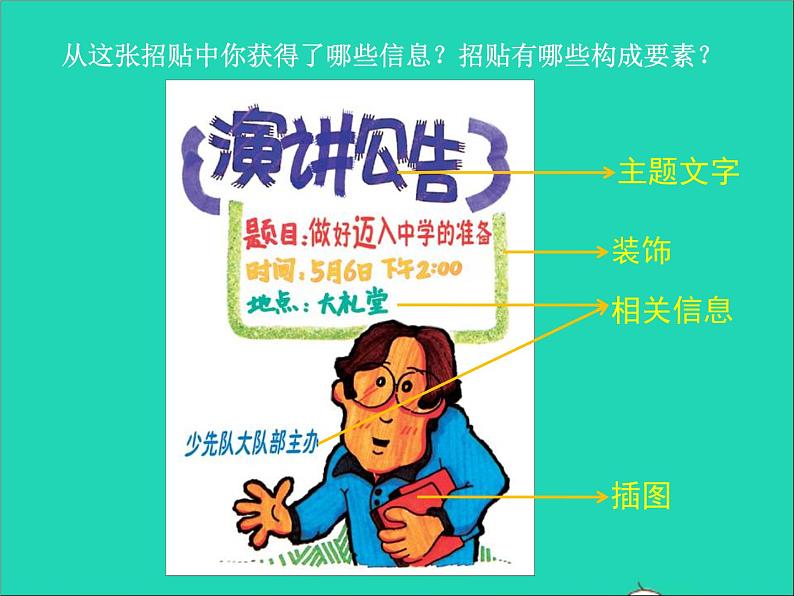 五年级美术下册第17课手绘校园招贴课件4浙美版第5页