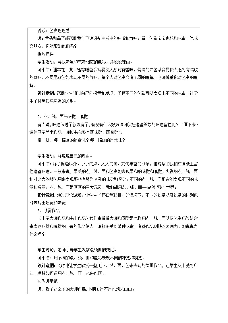 一年级下册美术教案-16画味觉 画嗅觉 |苏少版第2页