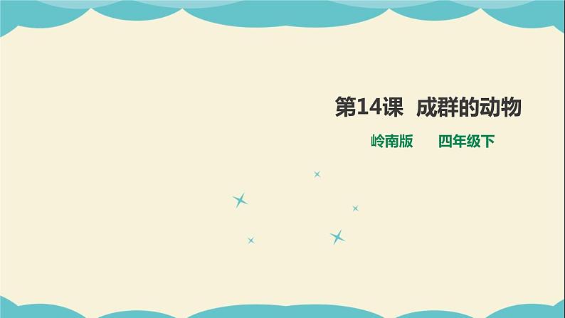 岭南版四年级下册美术课件-第14课 成群的动物第1页