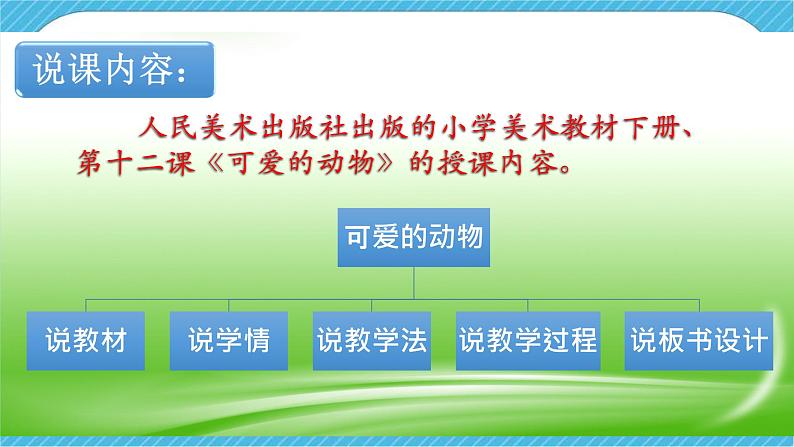 人美版美术一年级下册第十二课《可爱的动物》说课稿第3页