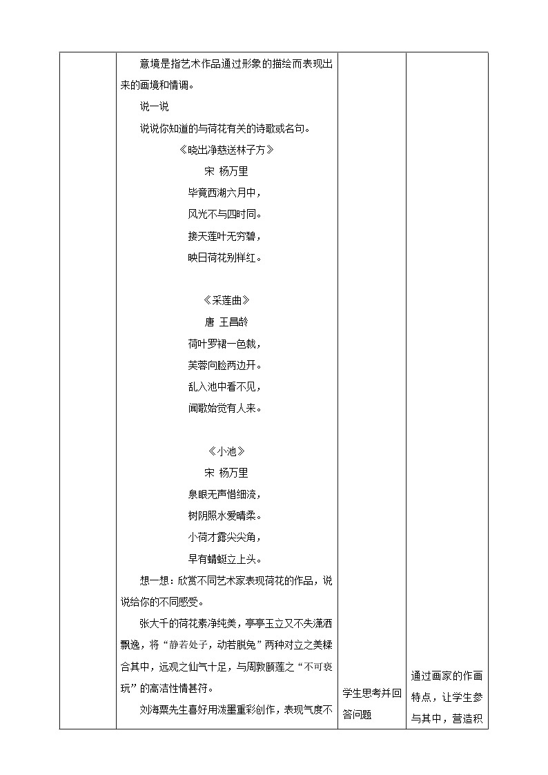 浙美版美术五年级下册第十八课《映日荷花别样红》教案第2页