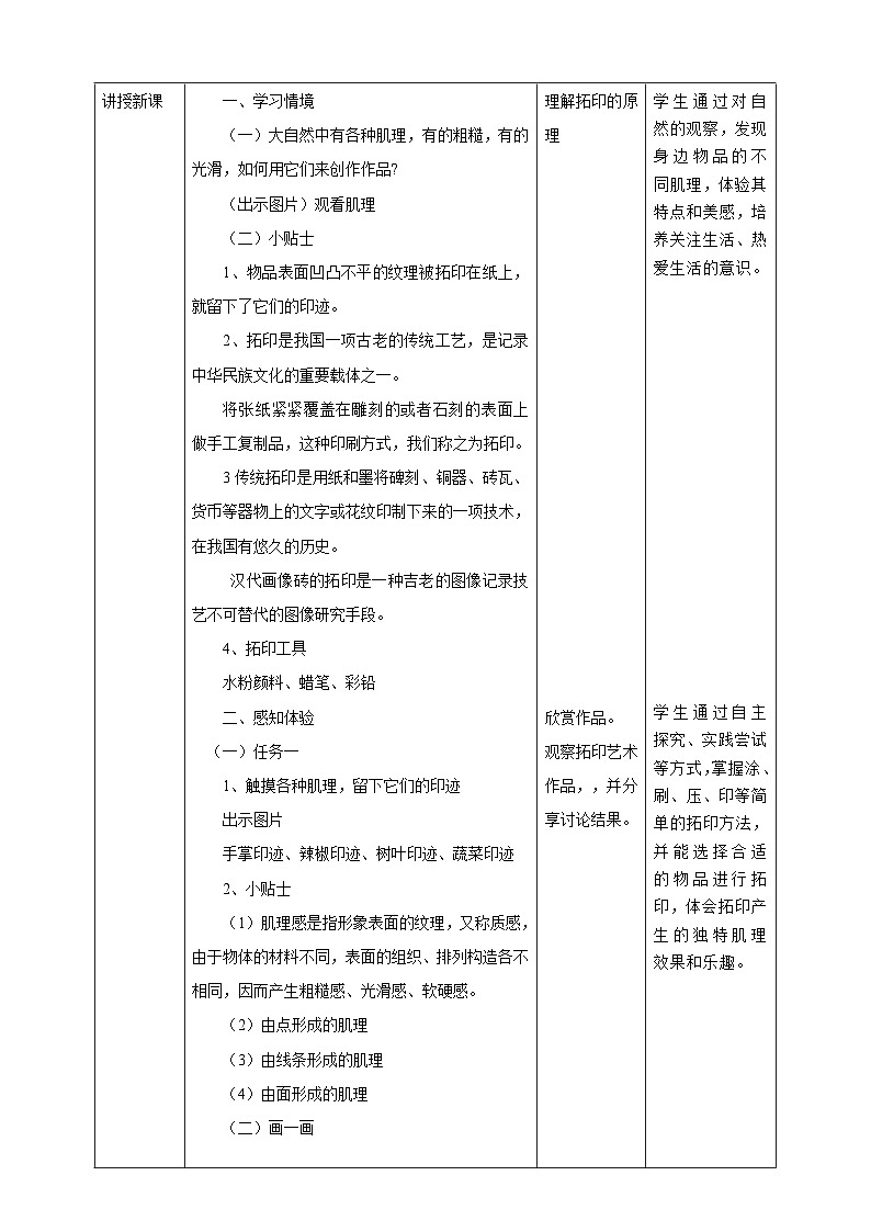 【人美版】美术 一年级上册 第二单元 4 你拓我印的游戏 课时教案第2页
