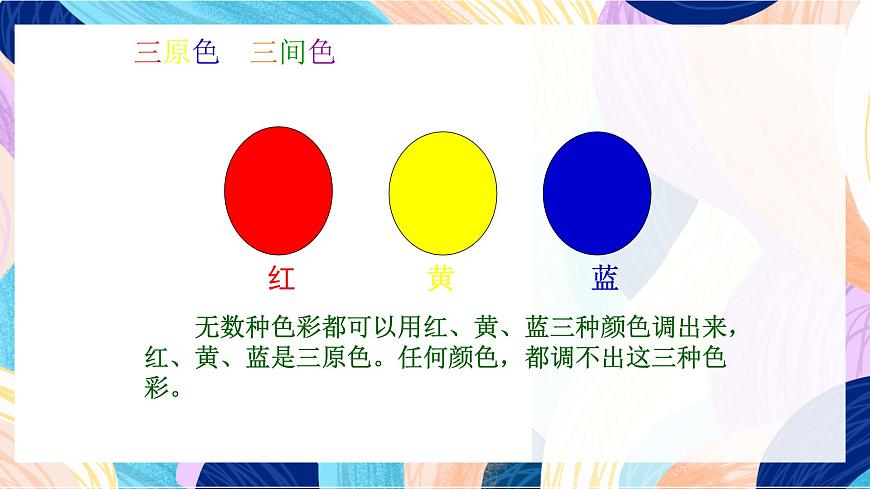 蘇少版美術(shù)二下 第1課《三原色　三間色》課件第2頁