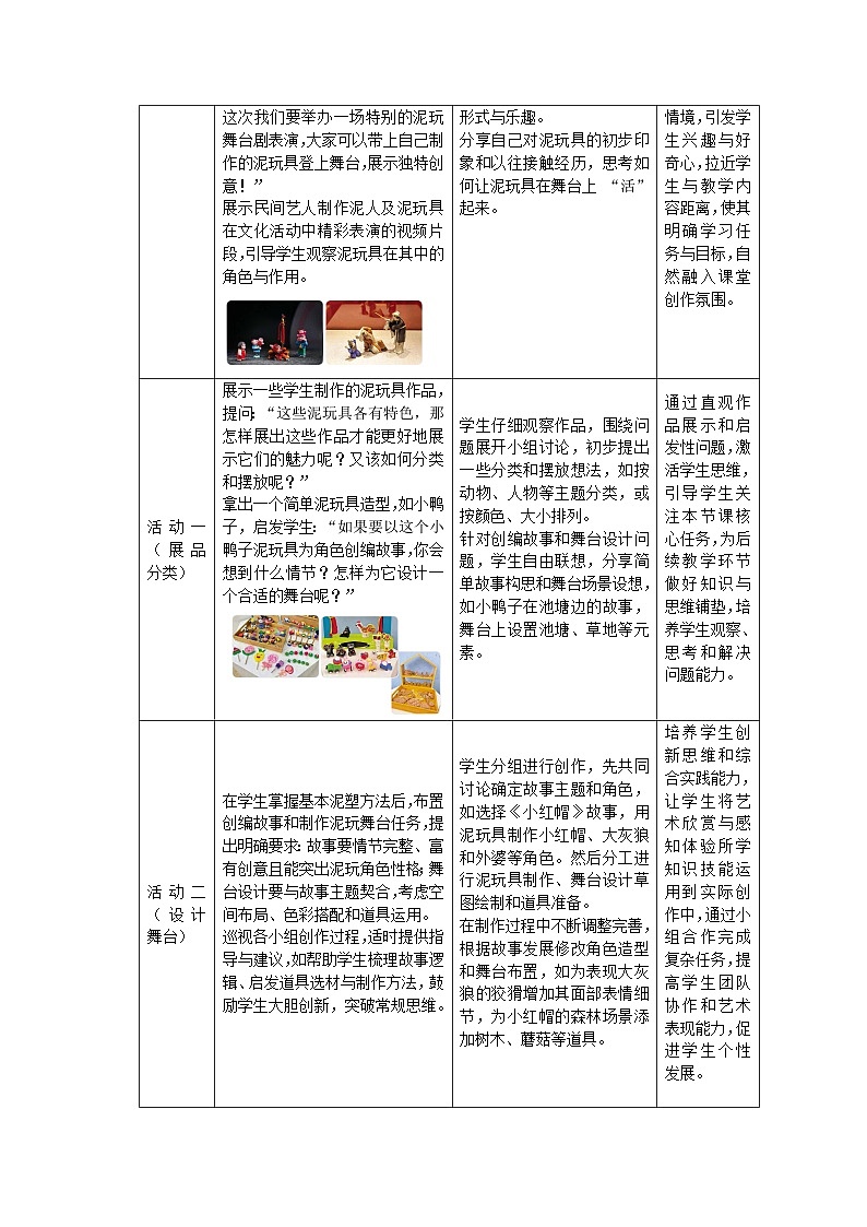 第四单元分课时3课《泥玩小舞台》教学设计第2页