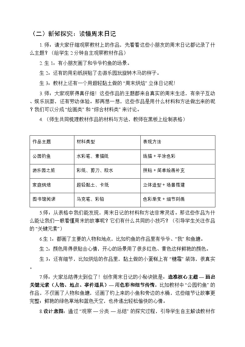 2025-2026学年湘美版(2024)小学美术三年级上册第三单元第三课《周末日记》教学设计第3页