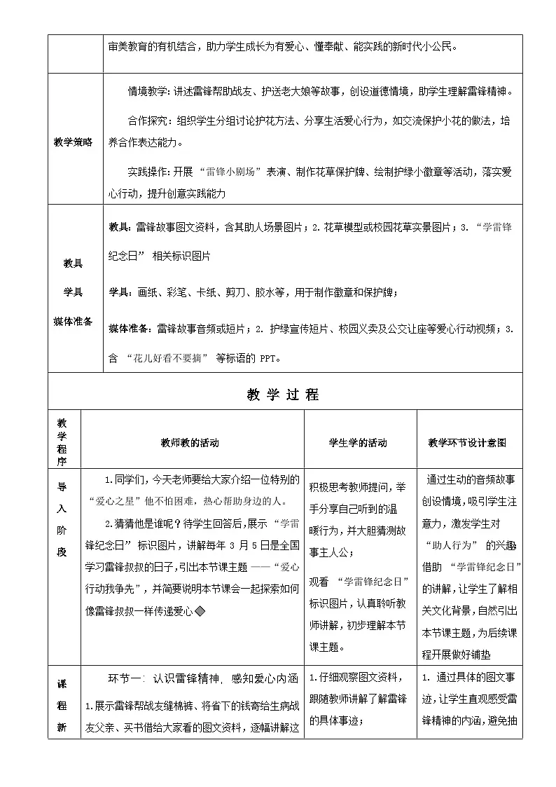 2025年岭南版美术新教材二年级上册第7课《爱心行动我争先》教学设计第2页
