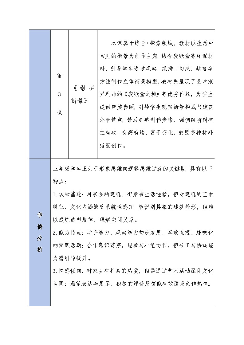 2026春湘美版美术三年级下册第三单元 单元分析教案第2页