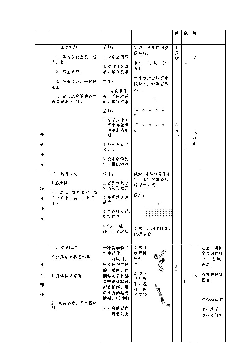 人教版体育与健康四年级上册立定跳教案第二课时第2页