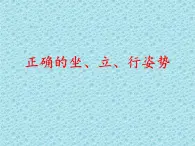 一年级上册体育课件   正确的坐、立、行姿势