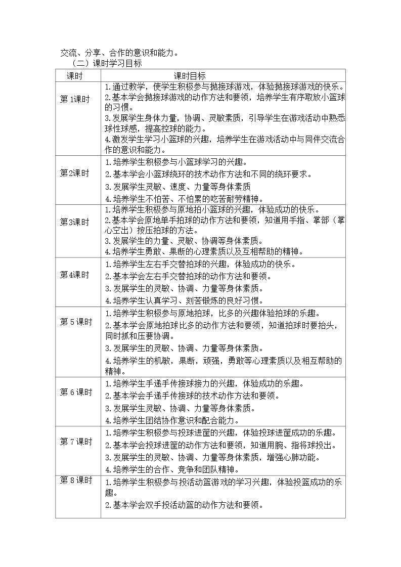 人教版 体育与健康 一年级 《小篮球游戏》第3页