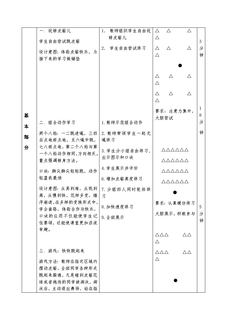 人教版 体育与健康 3-4年级全一册 《传统体育—花样皮筋》(教案)02