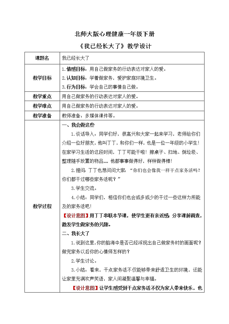 《我已經(jīng)長大了》教案第1頁
