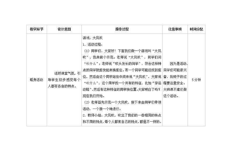 第四课 我喜欢我自己 教学设计-一年级全一册小学心理健康(南大版)教案第2页
