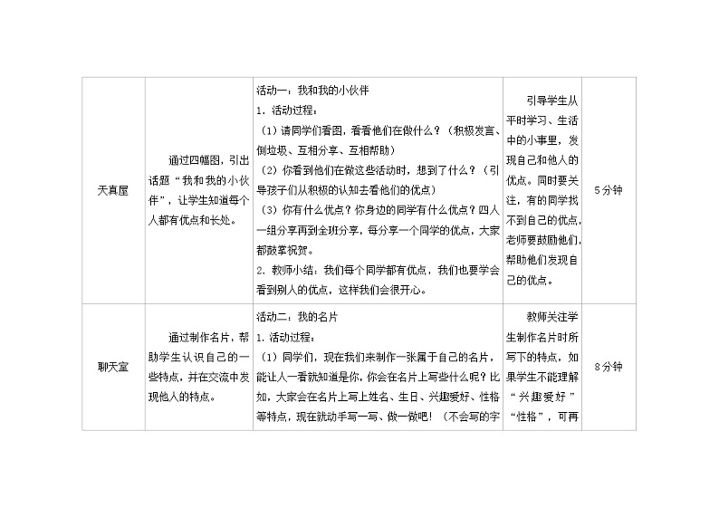 第四课 我喜欢我自己 教学设计-一年级全一册小学心理健康(南大版)教案第3页