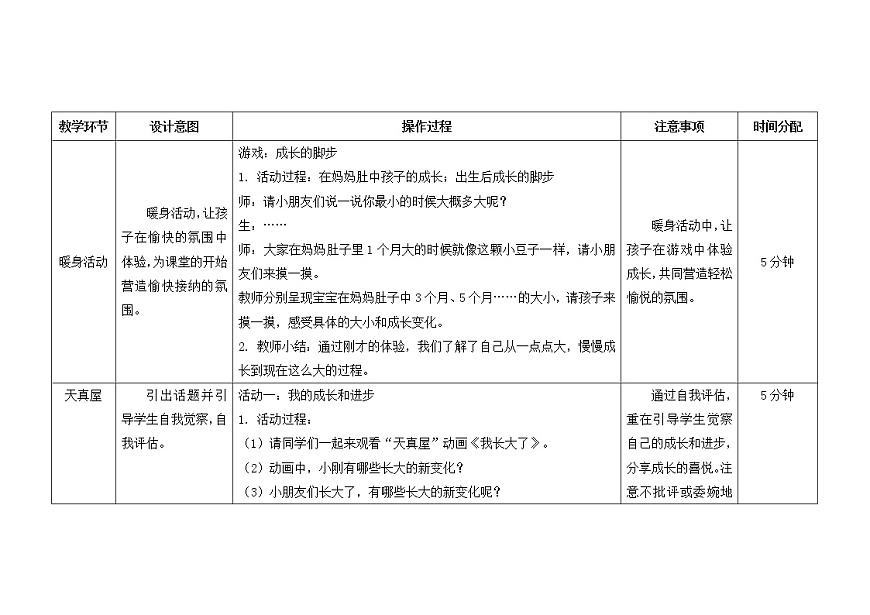 第十三課  我已經(jīng)長大了 教學(xué)設(shè)計(jì)-一年級(jí)全一冊(cè)小學(xué)心理健康（南大版）教案第2頁