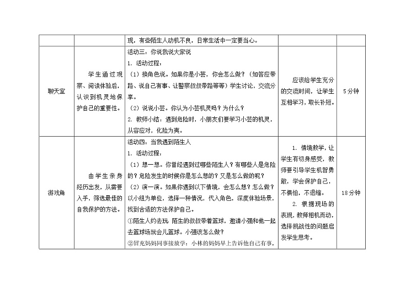第十五课 当我遇到陌生人 教学设计-二年级全一册小学心理健康(南大版)教案第3页